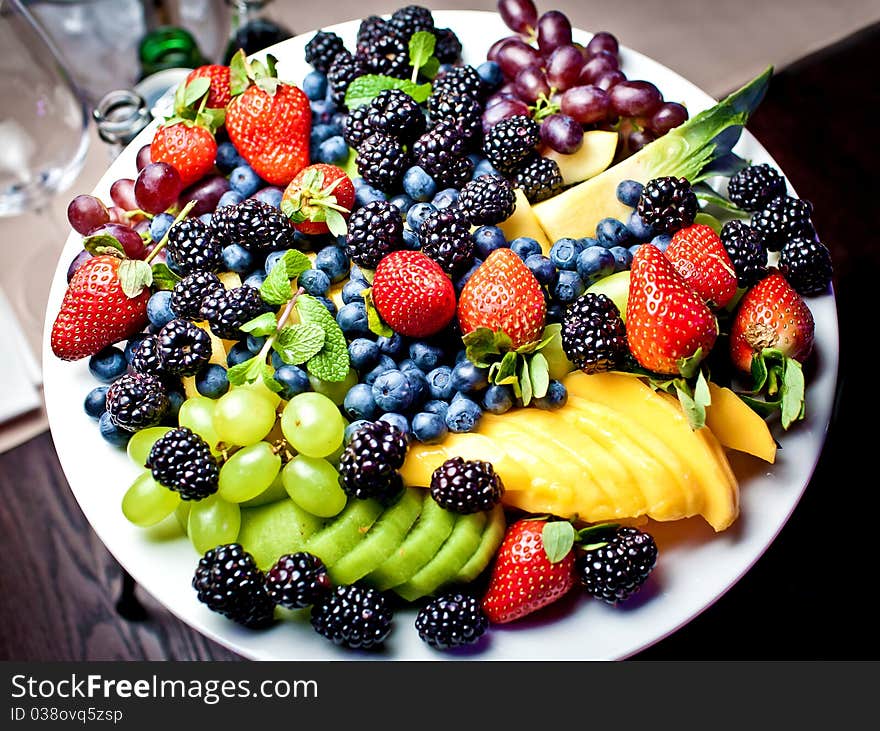 Fresh fruits in a bright setting.