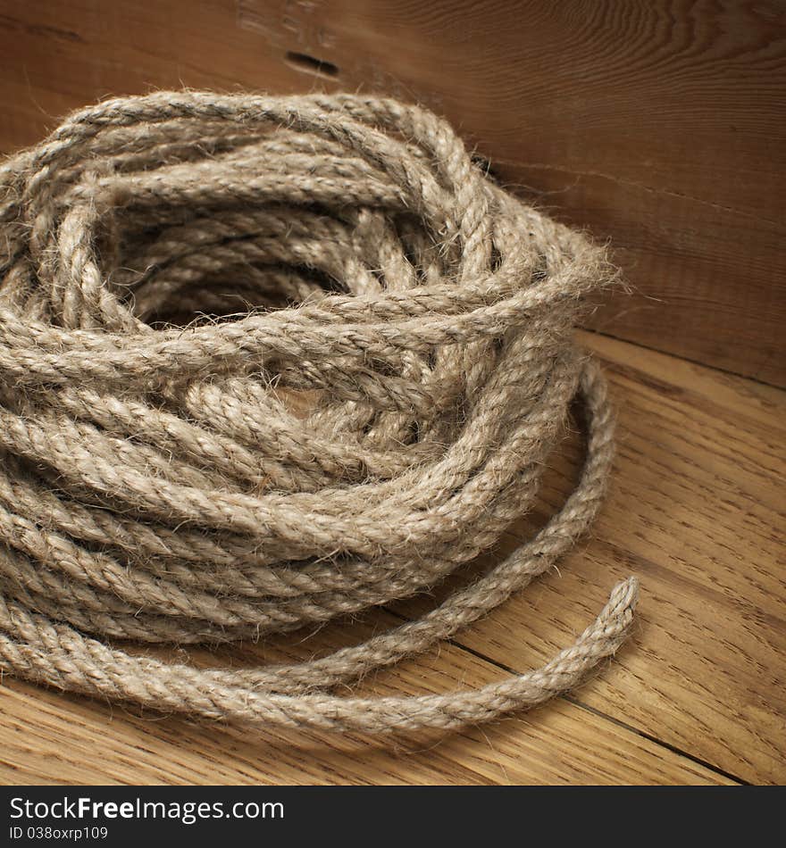 Rope folded into a spiral