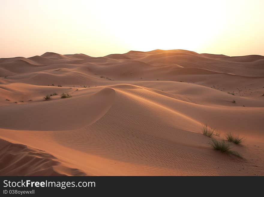 The sand dunes in the eastern desert