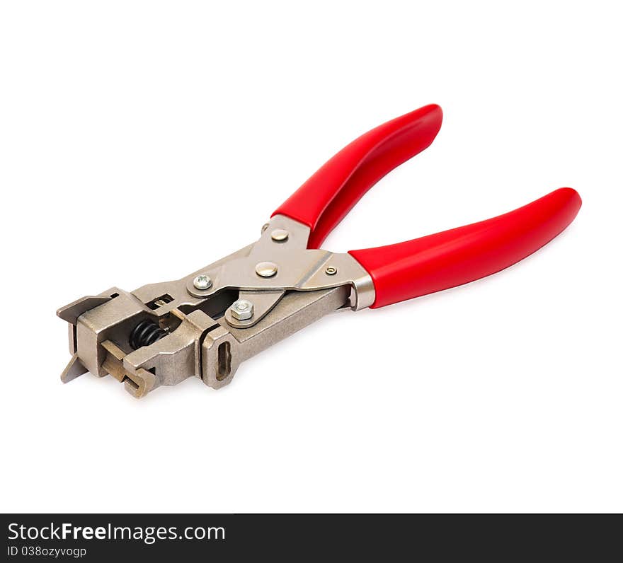 Metal nippers with red handles