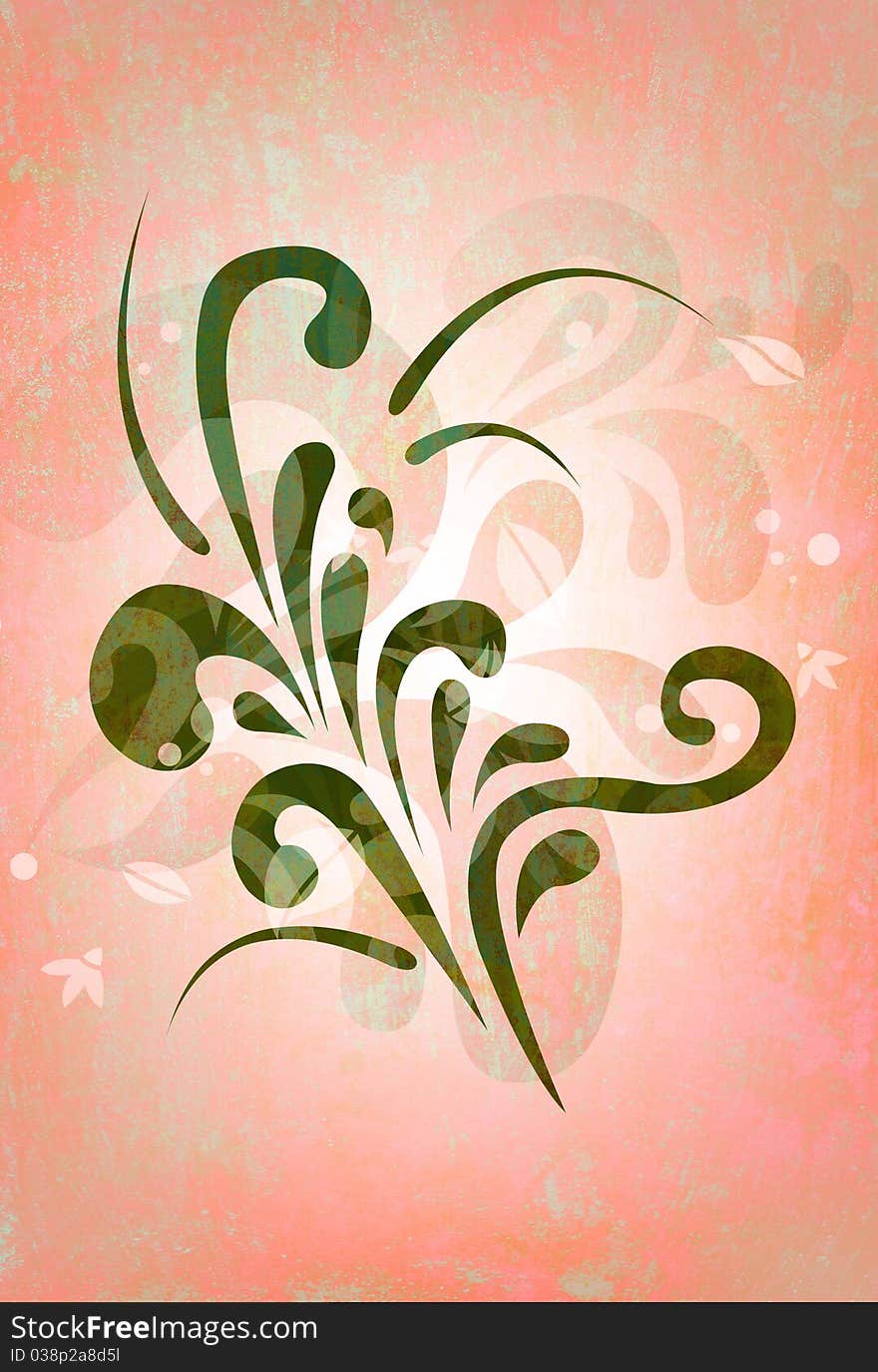 Floral Raster Grunge Background