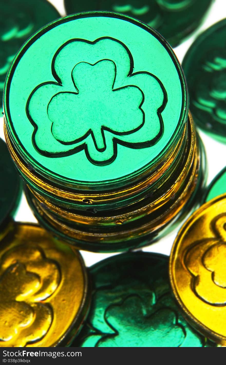 Close up of St. Patricks day coins. Close up of St. Patricks day coins