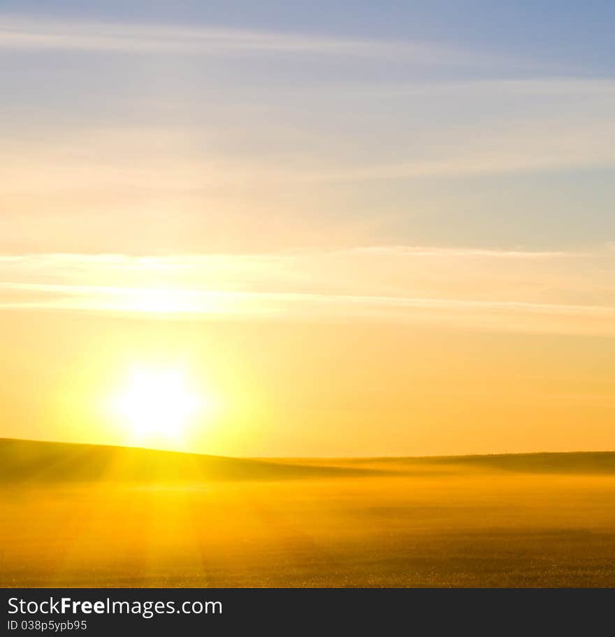 Sunrising on the sea