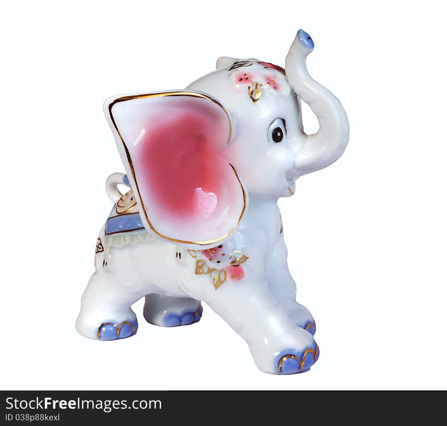 Porcelain Elephant Statuette