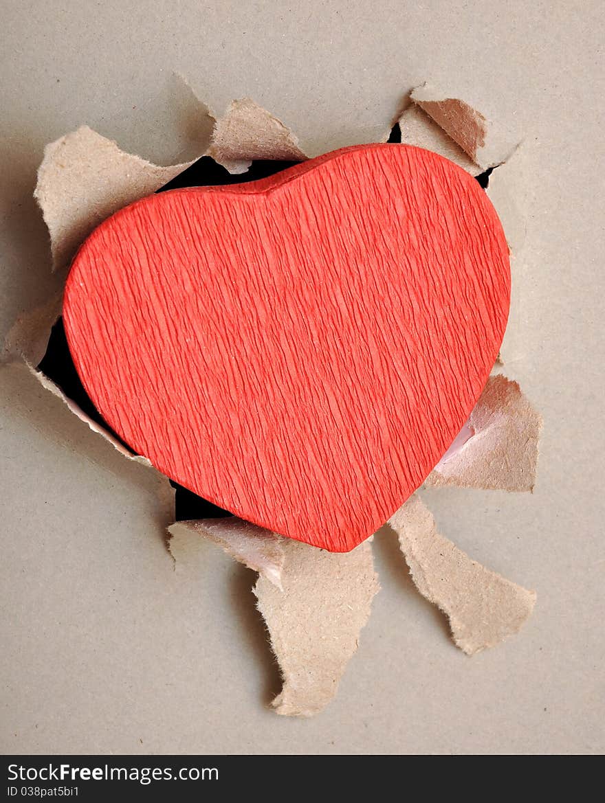 Torn paper heart