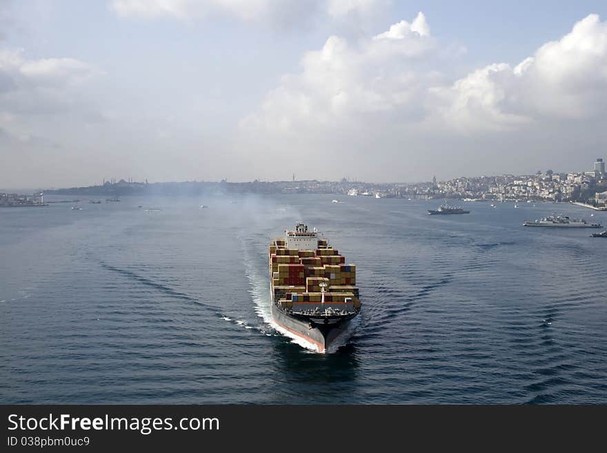 Cargo Carrier in Bosphorus,Istanbul