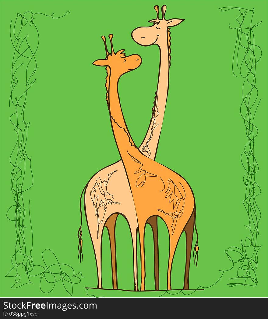 Couple of giraffes - St. Valentine's Day card