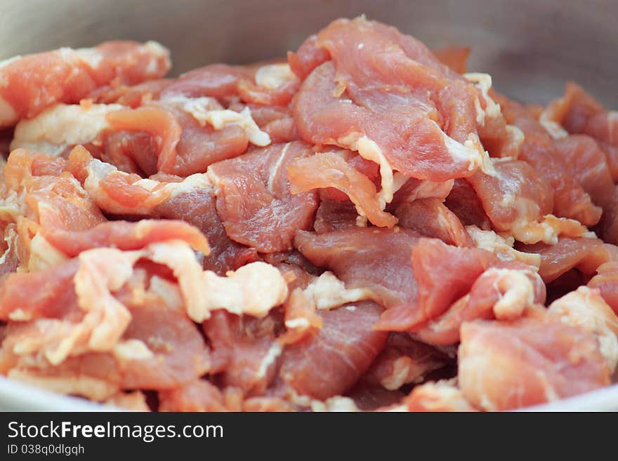 Some slices of pork meat. Some slices of pork meat