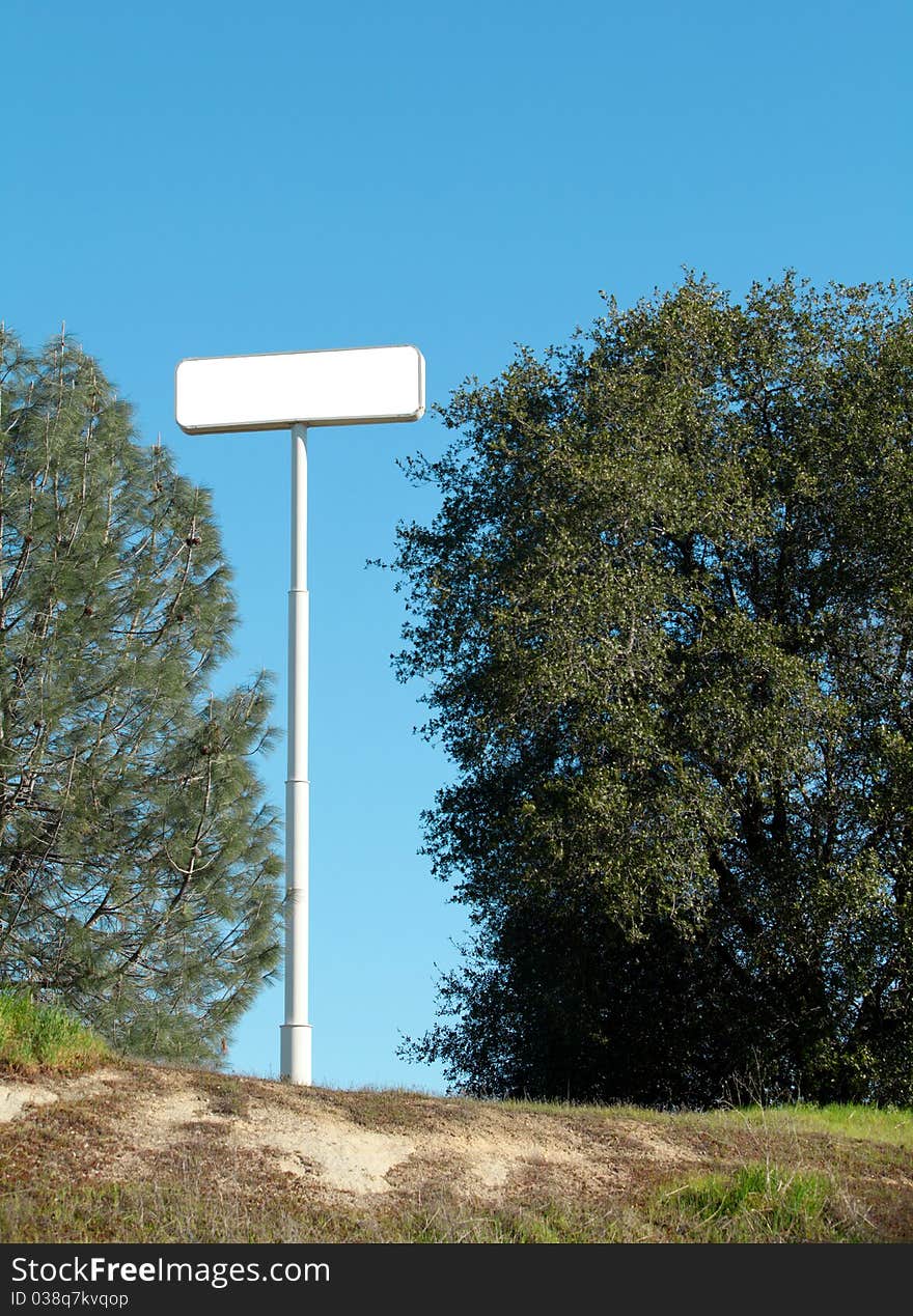 A Blank Billboard with a blue sky