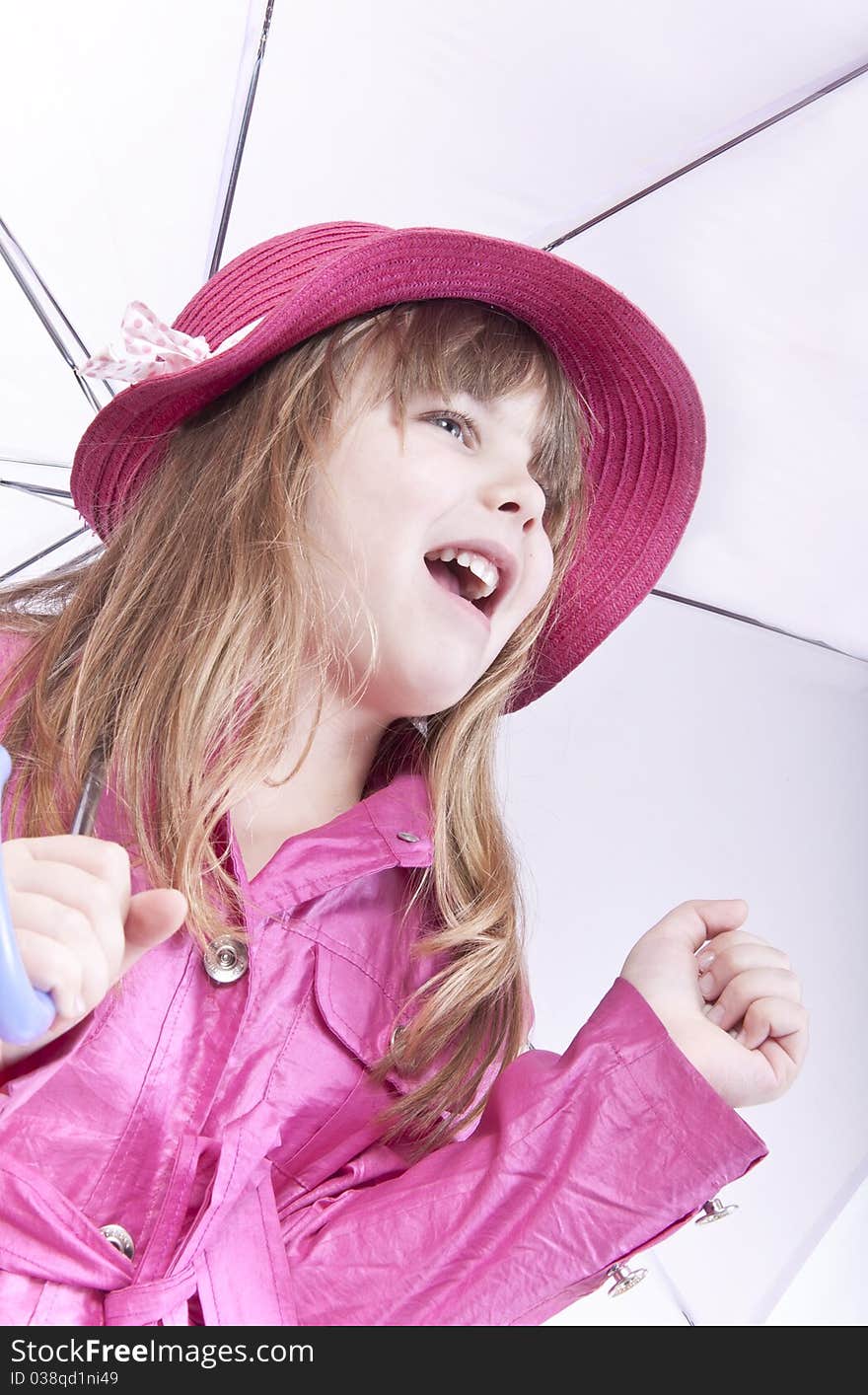 Girl posing with umbrella