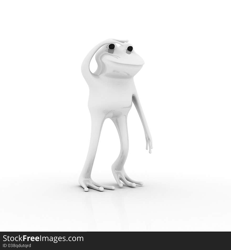 Rendering 3D frog looking something