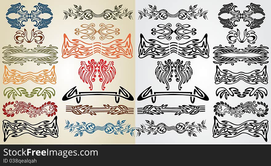 Elements art nouveau pattern