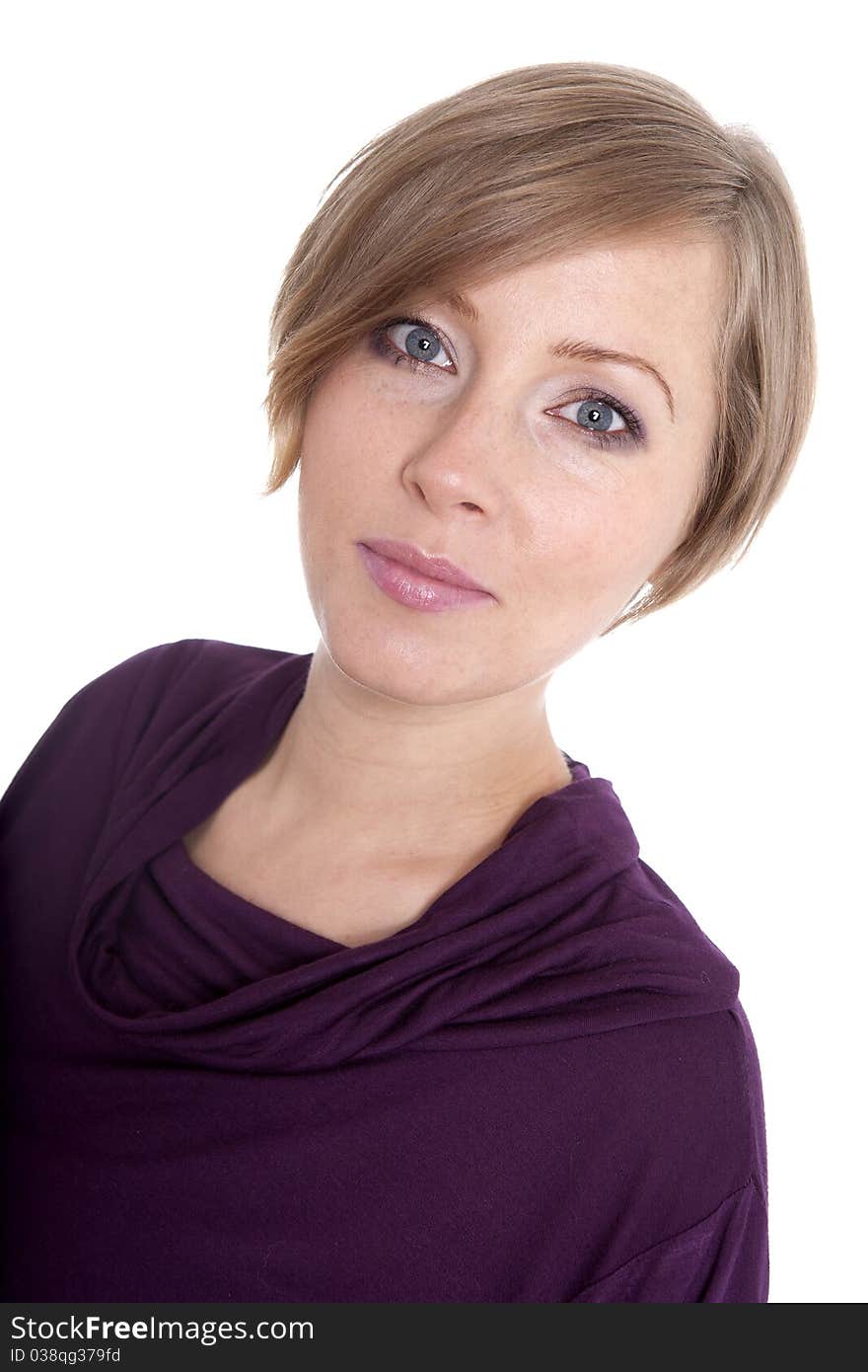 Isolated portrait shot of a beautiful caucasian woman. Isolated portrait shot of a beautiful caucasian woman.