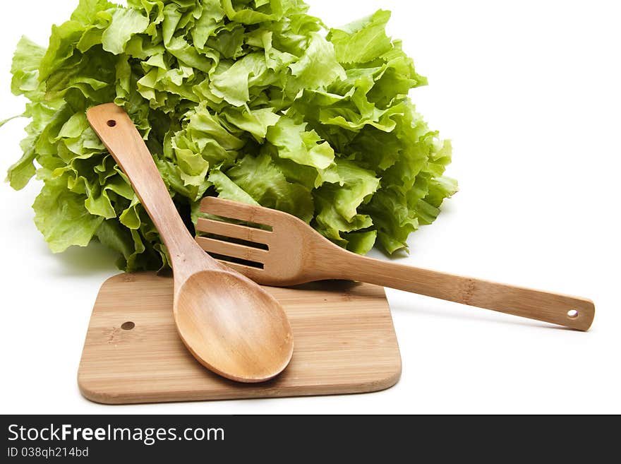 Endives salad with spoon