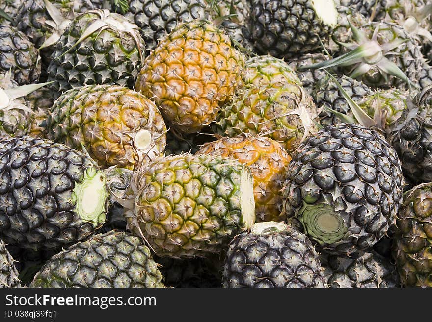 A closeup of a beautiful pineapple