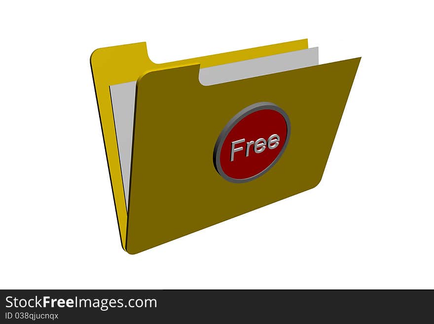 3d illustration of a free folder downloading. 3d illustration of a free folder downloading