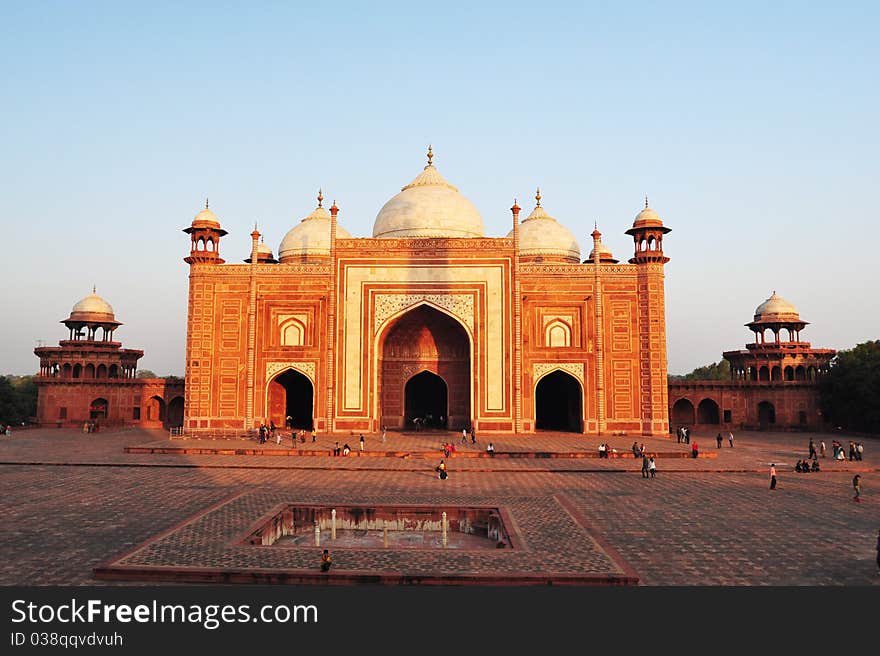 Tajmahal India the white marble building. Tajmahal India the white marble building