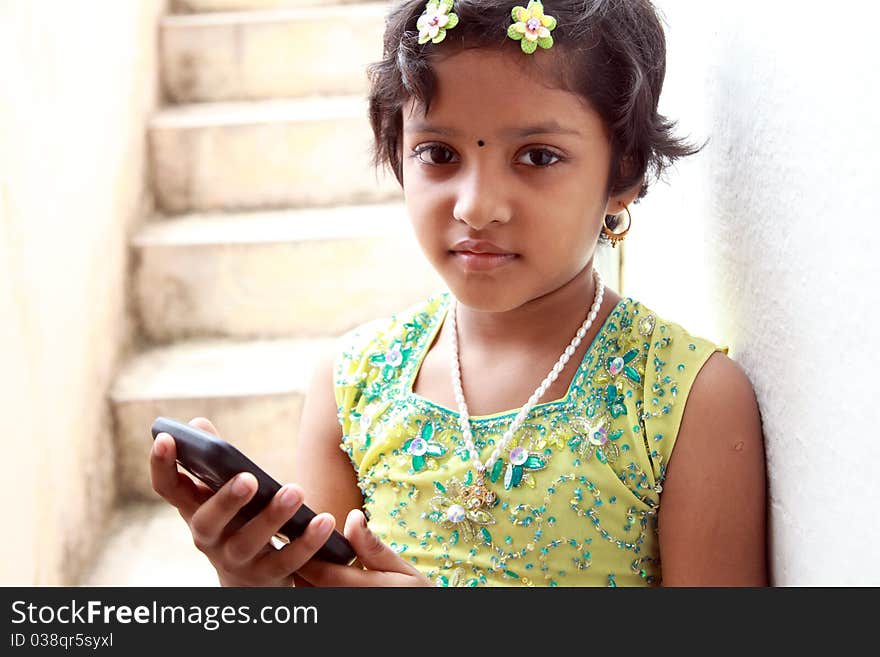 Portrait Of Teenage Girl With Cell Phone