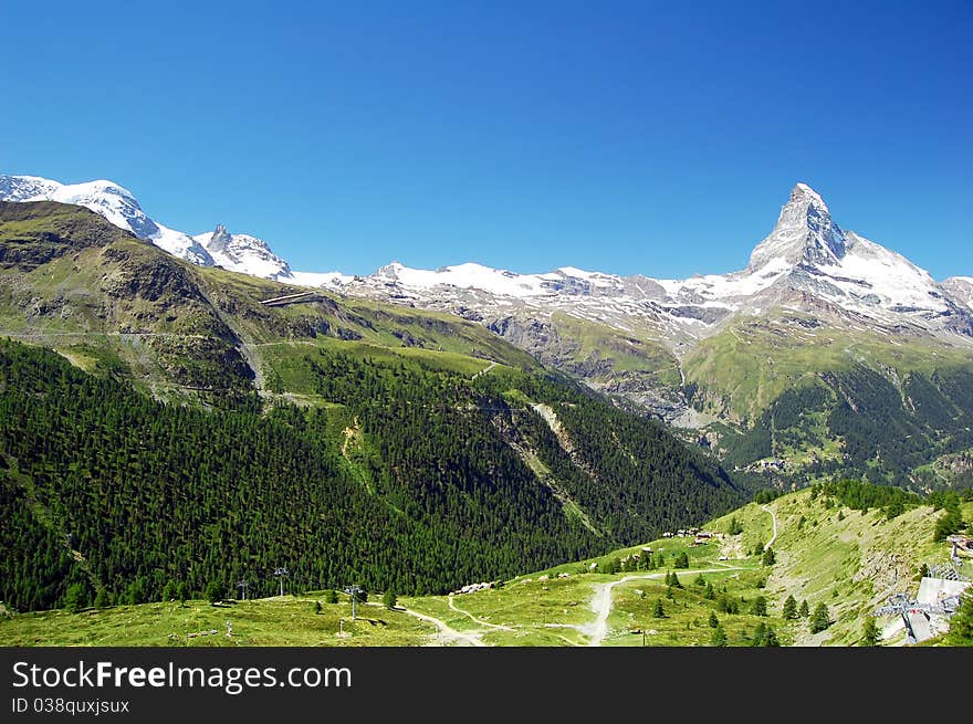 Beautiful views of the beautiful Alps and the Matterhorn