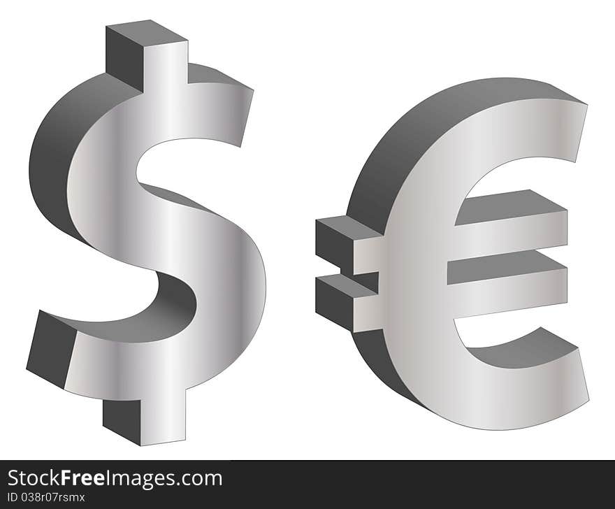 Dollar And Euro Symbols