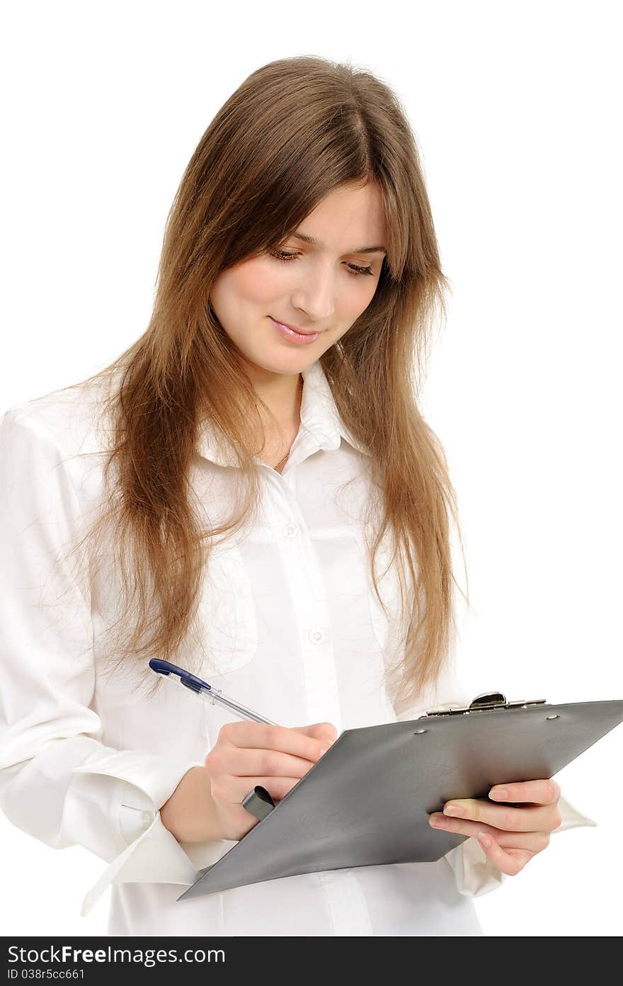 Businesswoman holding a folder