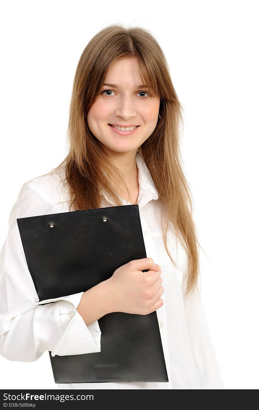 Businesswoman Holding A Folder