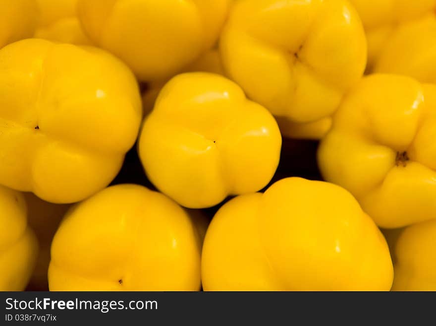 Yellow bell pepper on the counter