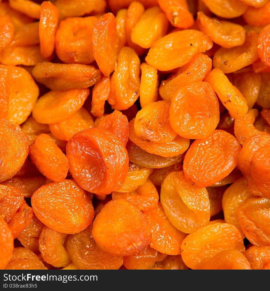 Dried apricots on the counter