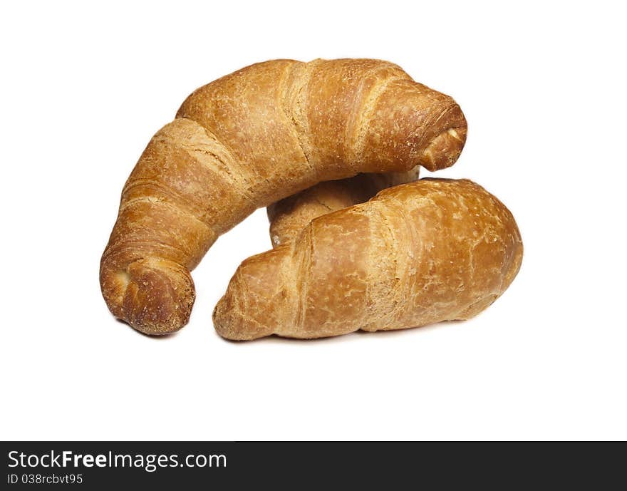 Cornetto (Croissant) isolated on white. Cornetto (Croissant) isolated on white