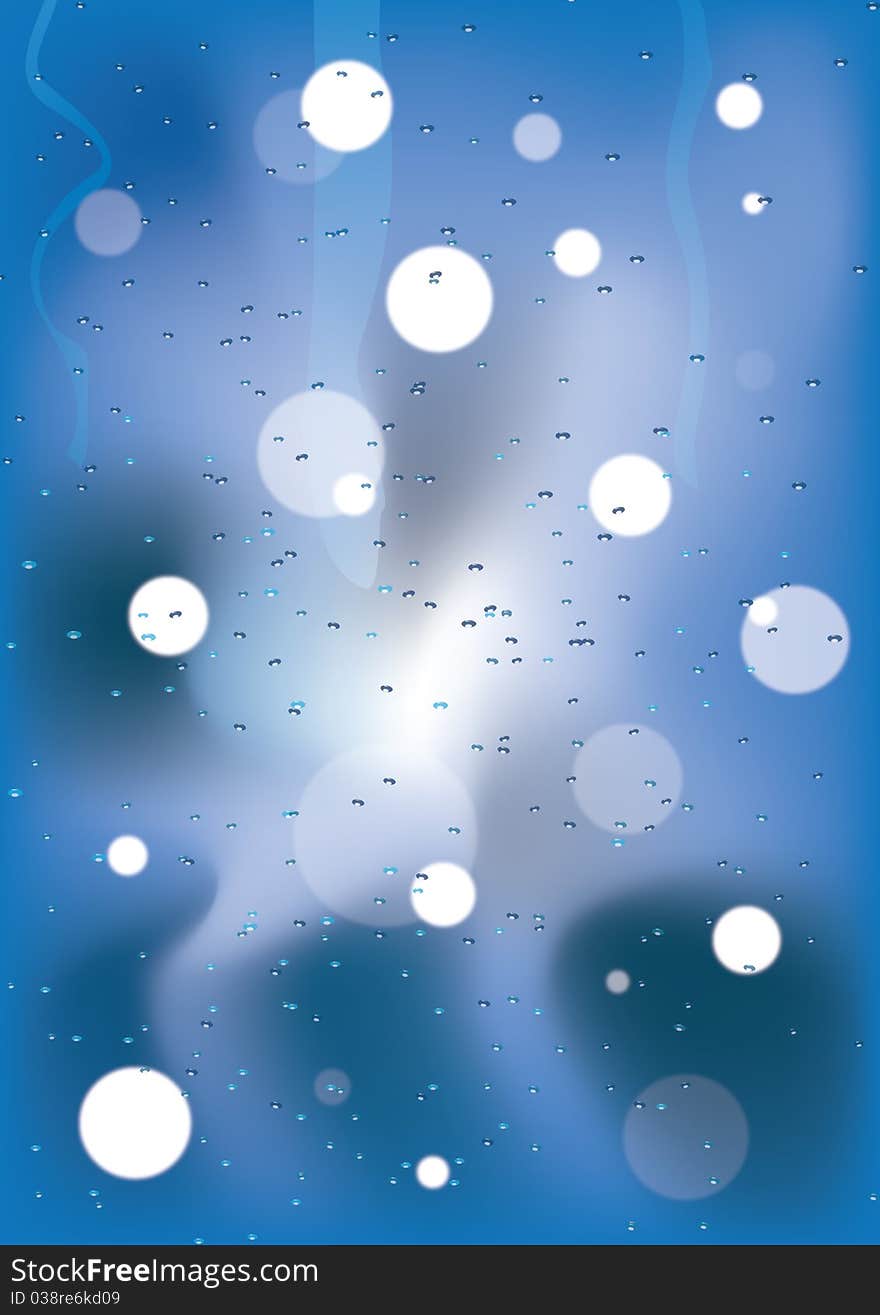 Rain drops illustration on window. Rain drops illustration on window