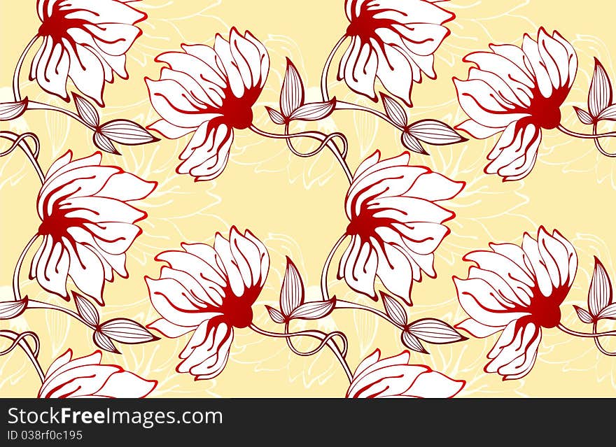 Vector illustration of Seamless floral pattern