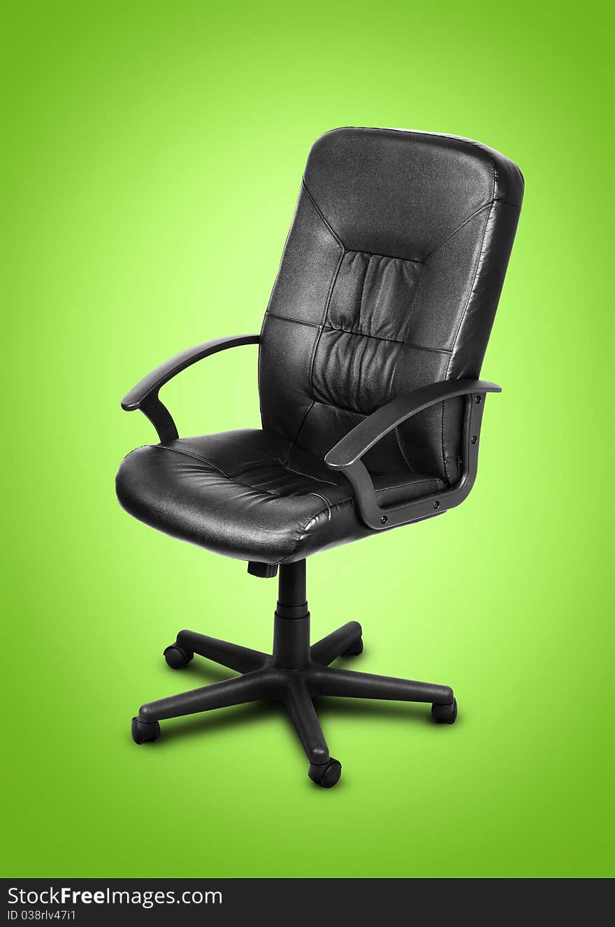 Image of black leather chair