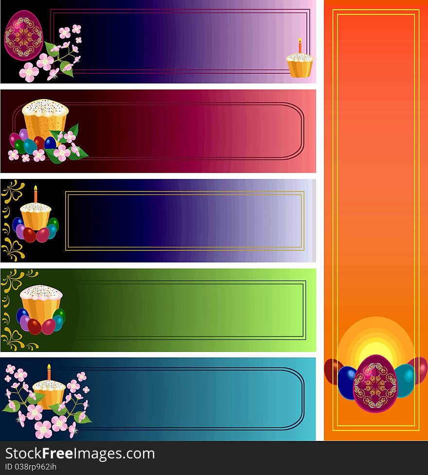 Easter banner with colorfull eggs