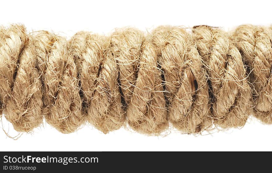 Close up of rope part on white background