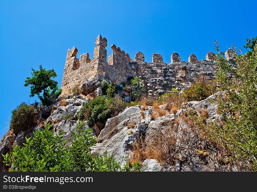 Ancient ruine of Byzantine fortress. Lycia. Turkey.