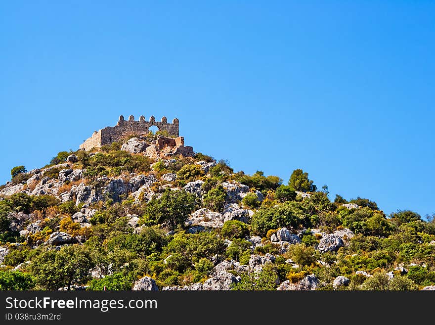 Ancient ruine of Byzantine fortress. Lycia. Turkey.