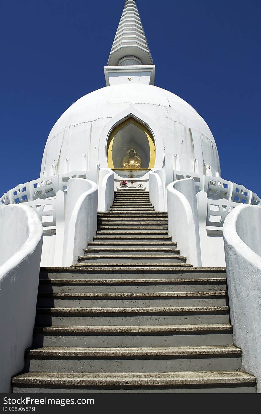 Beautiful white stupa in Hungary