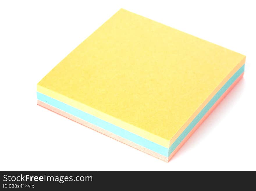 Stickies with copy space isolated on white background