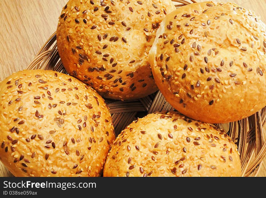 Bun, Topped With Sesame Seeds