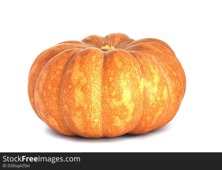 Great spotted an orange-yellow pumpkins on white background