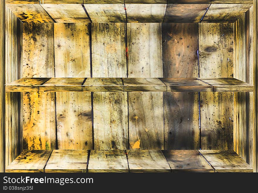 Pattern on the wood shelf