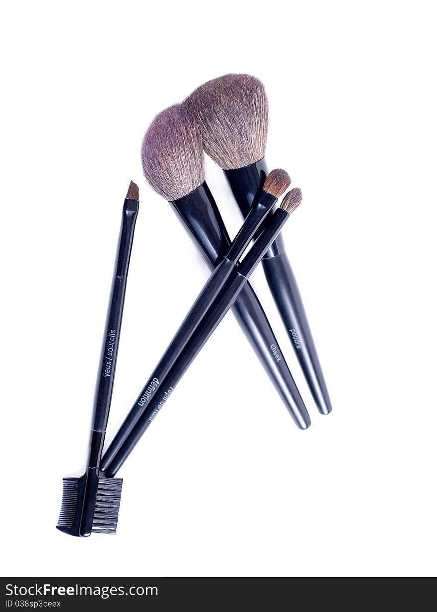 Brushes for a make-up, on a white background. Brushes for a make-up, on a white background