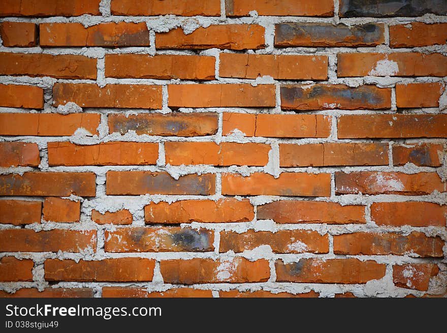 Texture - Brick wall, red color