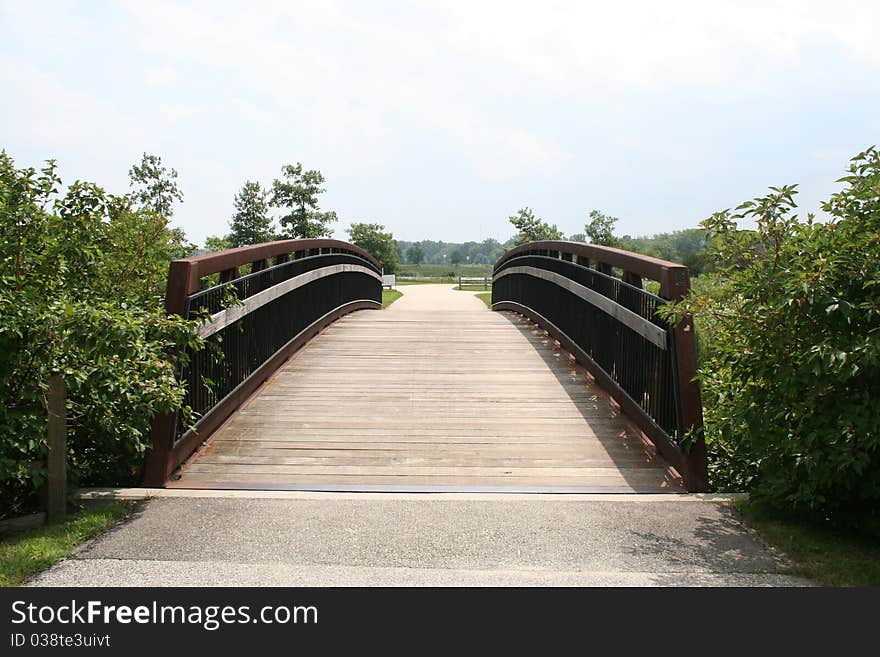 Bridge on local path in park