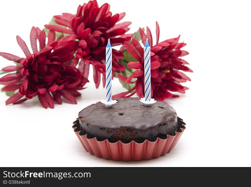 Cake with birthday candle