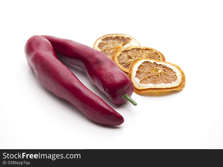 Red chilli with lemon