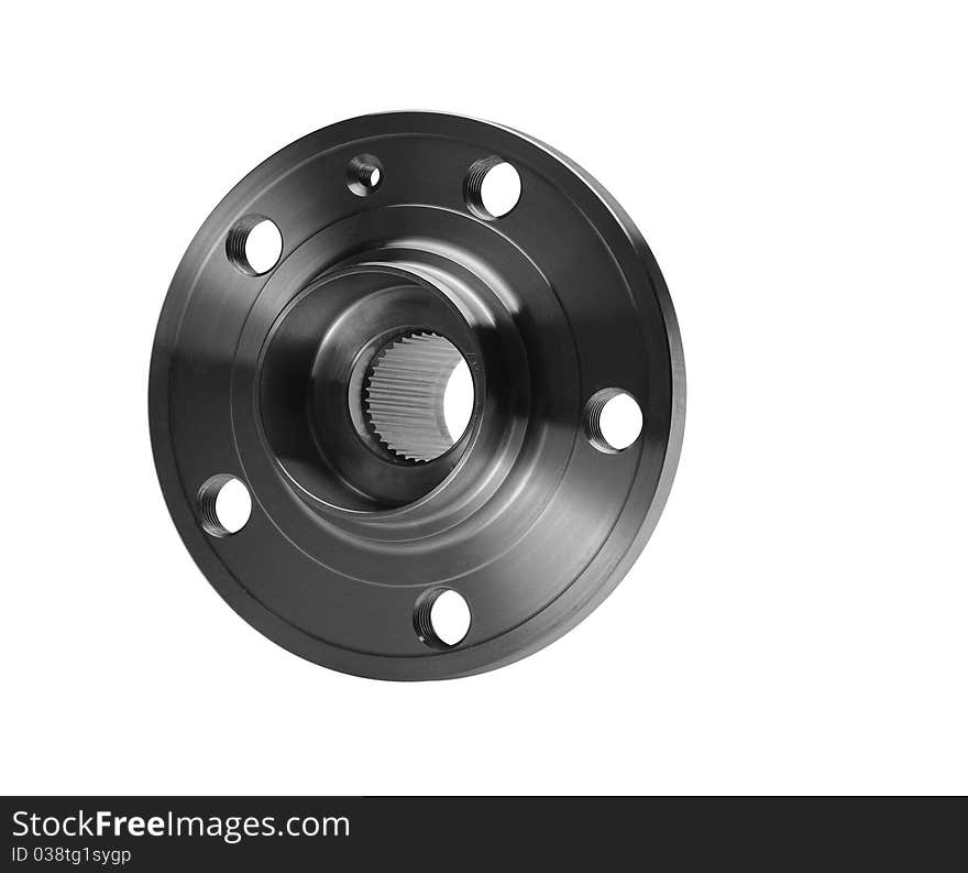 Nave of a forward wheel isolated on a white background. Nave of a forward wheel isolated on a white background