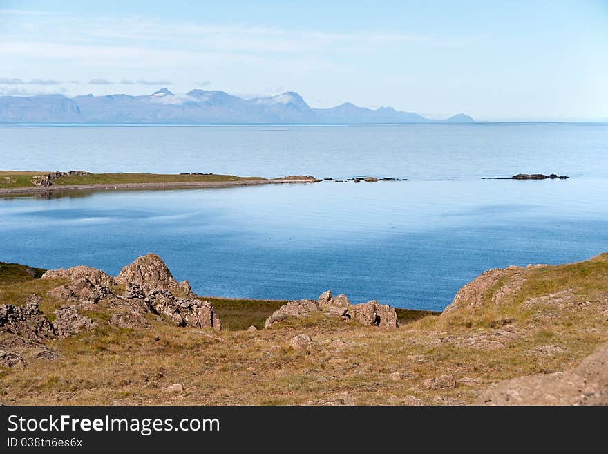 Stretch of beach on the peninsula in Iceland Vatnsnes. Stretch of beach on the peninsula in Iceland Vatnsnes