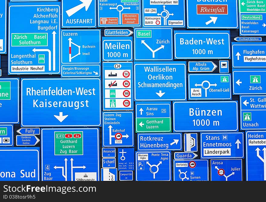 Swiss road signs