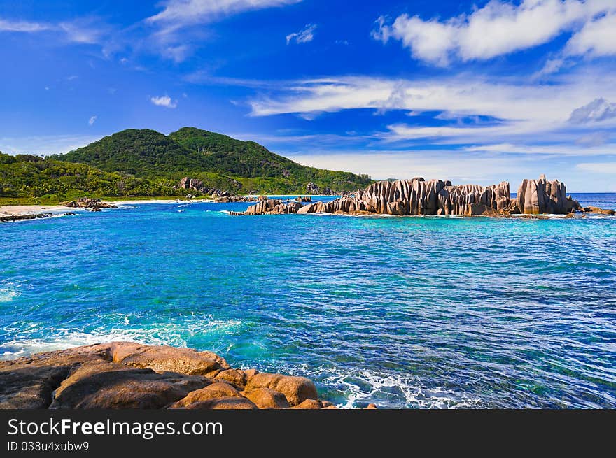 Tropical beach at Seychelles